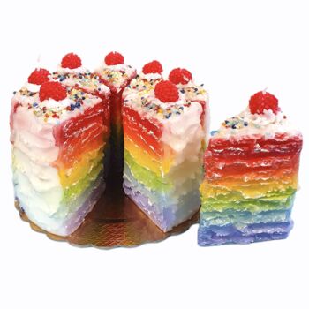 Fake Cake Candle Slice Birthday Rainbow Cake, 5 of 6