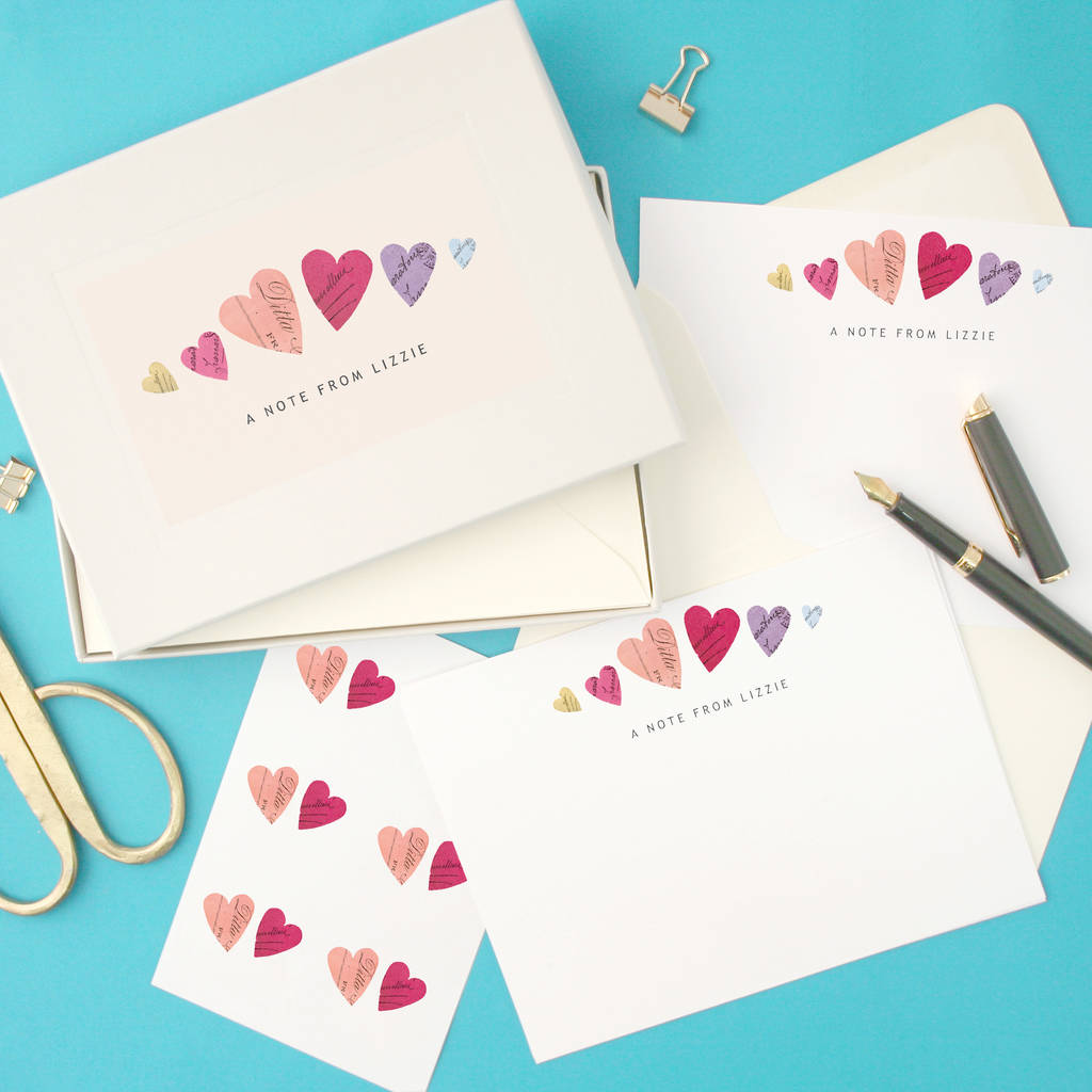 Personalised Hearts Writing Set, 1 of 7