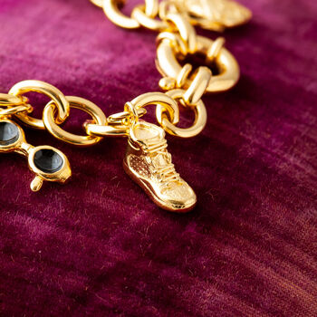 Charm Bracelet In Gold Plated Sterling Silver, 10 of 11