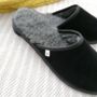 Men's Suede Black Slip On Slippers, thumbnail 4 of 5