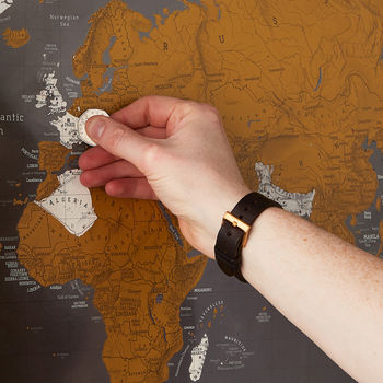 Scratch The World® Black Map Print With Coin, 6 of 11