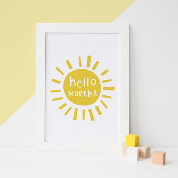 Personalised New Baby Print, Hello Sunshine, 3 of 8