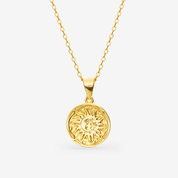 Dainty Pendant Necklace With Small Sun Coin, 4 of 7