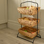 Three Tier Seagrass Storage Basket Rack, thumbnail 1 of 5