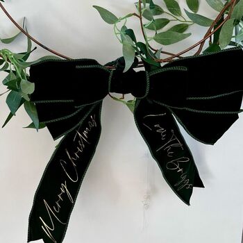 Velvet Christmas Bow Personalised, 3 of 6