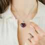 Purple Amethyst Heart Shape Pendant Necklace, thumbnail 1 of 9