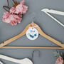 Personalised White Wedding Bride Hanger Tag Blue Rose, thumbnail 3 of 5