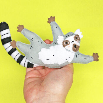 Ronnie The Ringtailed Lemur Felt Sewing Kit, 7 of 12