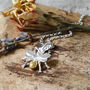 Sterling Silver And Gold Busy Bee Necklace, thumbnail 2 of 4