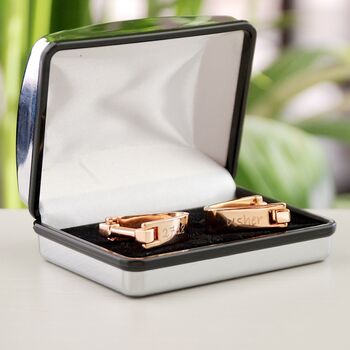 Personalised Rose Gold Wrap Style Cufflinks, 7 of 8