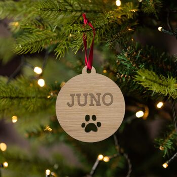 Personalised Paw Print Christmas Bauble For Pets, 2 of 5
