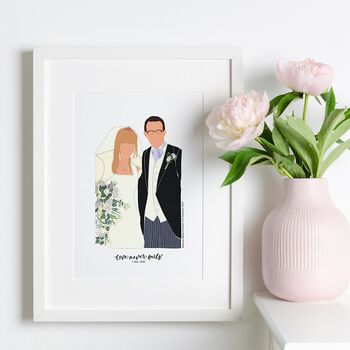 Personalised Wedding Portrait Print Wedding Gift, 12 of 12
