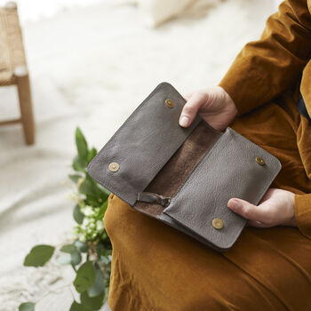 Fair Trade Handcrafted Leather Long Wallet, 2 of 10