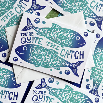 Your Quite The Catch Funny Fish Anniversary Card, 3 of 4