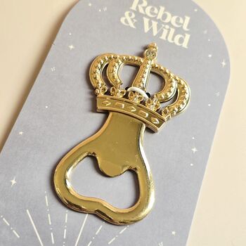 Gold Tone Crown Novelty Bottle Opener, 2 of 3