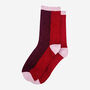 Women's Glitter Socks Burgundy Red Colour Block, thumbnail 2 of 3