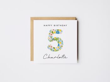 Personalised Happy Birthday Card Liberty Style *Any Age, 5 of 8