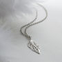 Sterling Silver And Diamond Feather Necklace, thumbnail 5 of 7