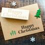 Happy Christmas Contemporary Font Rubber Stamp, thumbnail 1 of 2