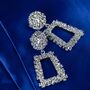 Vintage Hollow Geometric Foil Square Drop Earrings, thumbnail 7 of 8