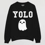You Only Live Once Ghost Women’s Halloween Sweatshirt, thumbnail 5 of 5