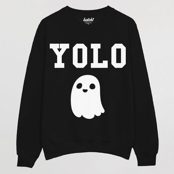 You Only Live Once Ghost Women’s Halloween Sweatshirt, 5 of 5