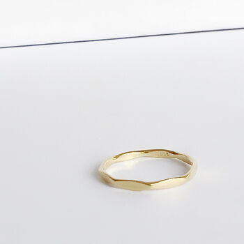 Faceted 18ct Gold Vermeil Plated Stacking Ring, 3 of 7