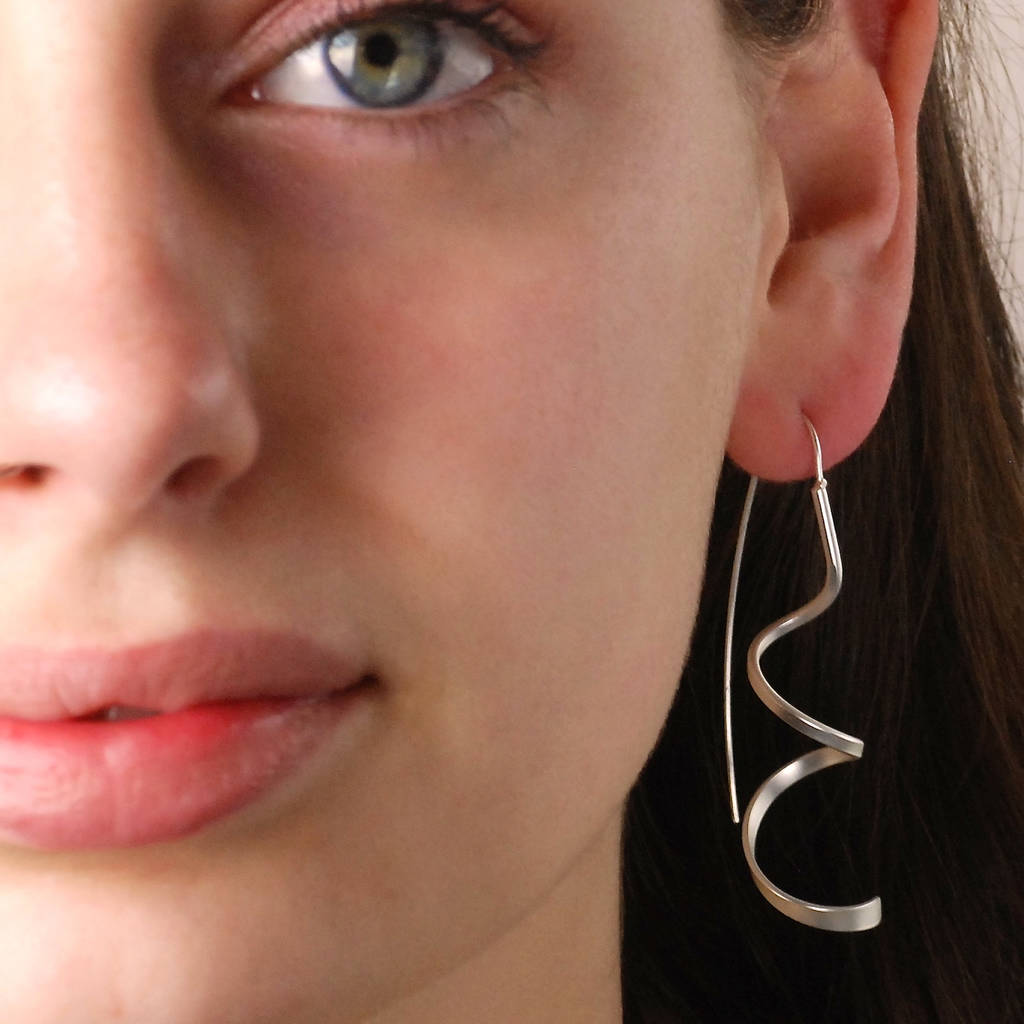 Silver Spinning Spiral Earrings By Penelopetom