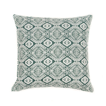 Omar Recycled Cotton Cushion Cover In Green, 3 of 4