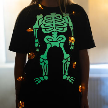 Halloween Glow In The Dark Skeleton T Shirt, 5 of 6
