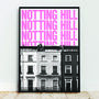 Notting Hill, London Print, Graphic Art, thumbnail 1 of 6