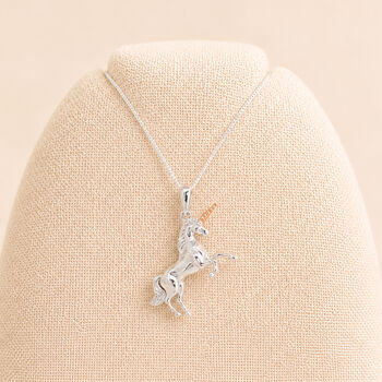 Personalised Sterling Silver And Gold Unicorn Pendant Necklace, 5 of 12