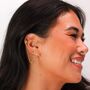 Sterling Silver Star Moon Cz Helix Chain Earring, thumbnail 2 of 6