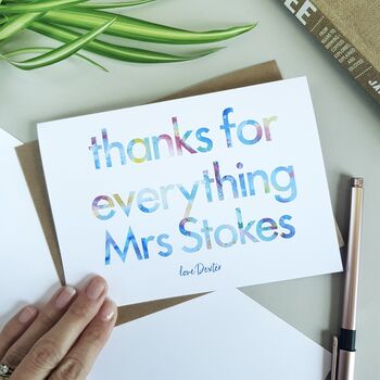 Thank You For Everything | Personalised Teacher Card, 2 of 2