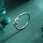 Sterling Silver Green Cz Leaf Ring, thumbnail 4 of 12