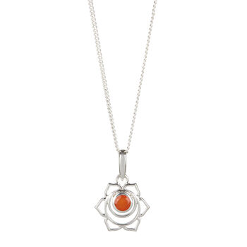 Sacral Chakra Carnelian Sterling Silver Necklace, 2 of 10