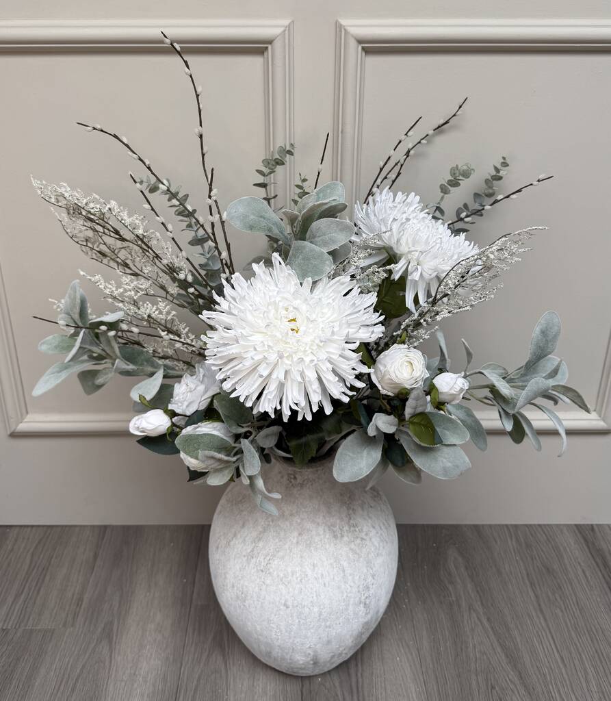 Luxury Winter White Rose And Frost Bunch, 1 of 1