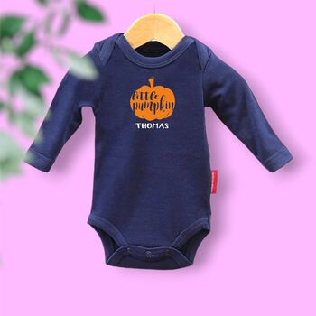 Little Pumpkin Personalised Baby Vest, 7 of 10