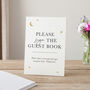 Moon And Stars Personalised Date Wedding Guest Book, thumbnail 3 of 3
