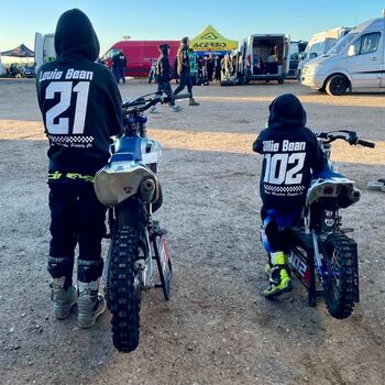 Personalised Kids Race Name And Number Hoodie In Black, 3 of 12