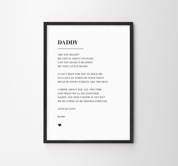 Personalised Poem For Daddy Typography Print, 10 of 11