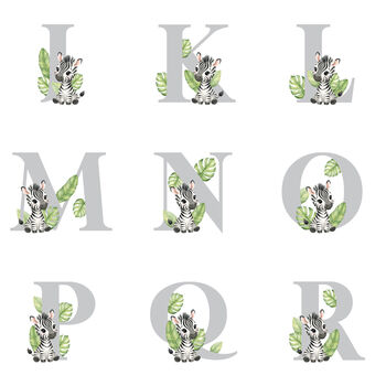 Personalised Alphabet Zebra Teddy Bear New Baby, Christening Or 1st Birthday Gift, 6 of 12