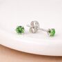Sterling Silver Peridot Micro Stud Earrings – 3mm, thumbnail 1 of 3