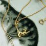 Gold Plated Sterling Silver Cat Necklace, thumbnail 3 of 6