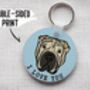 Shar Pei Face Keyring, thumbnail 3 of 6