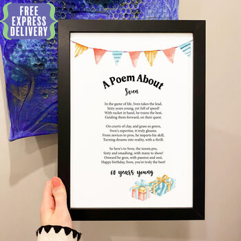 Personalised 60th Birthday Gift Print Special Poem, 2 of 6