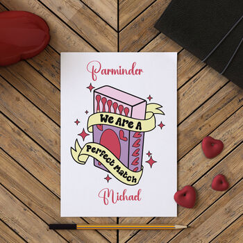 We Are The Perfect Match Personalised Valentine's Card, 8 of 8