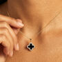 Women’s Reversible Clover Pendant Necklace In 18k Gold, Floral Jewellery, thumbnail 1 of 5