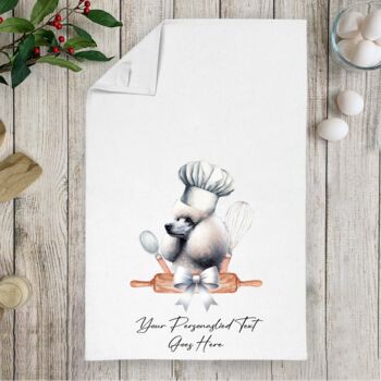 Personalised Dog Chef Hat Gift Tea Towel, 5 of 12