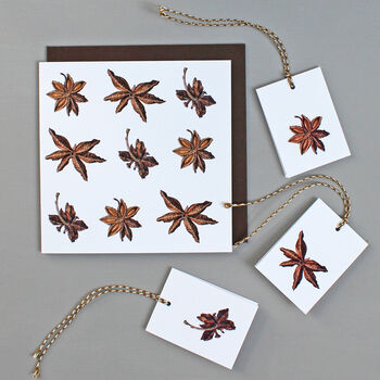 Christmas Cards With Star Anise Illustration, 3 of 4